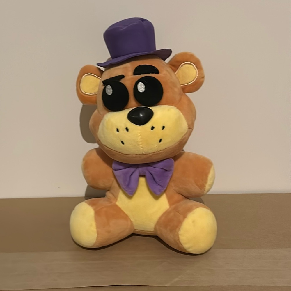 Golden Freddy FNaF plush Purple Hat and Bowtie